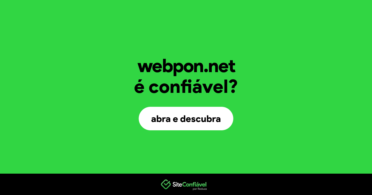 O site webpon.net é confiável?