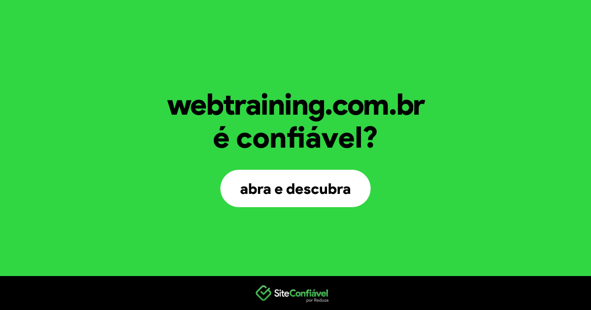 O site webtraining.com.br é confiável?