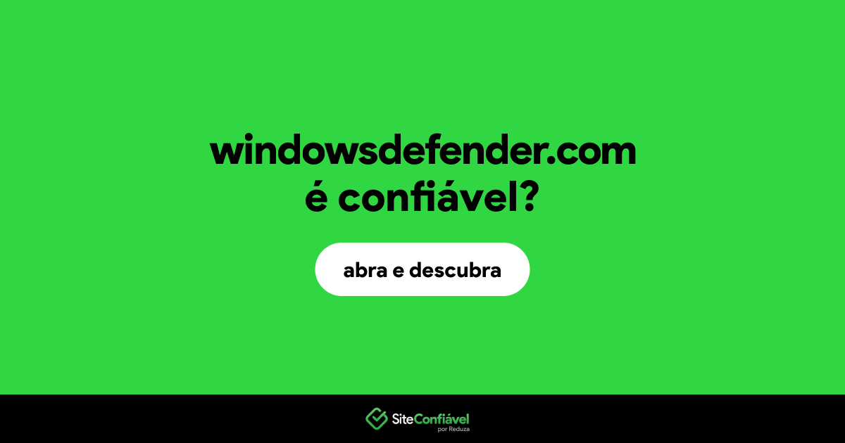 O site windowsdefender.com é confiável?