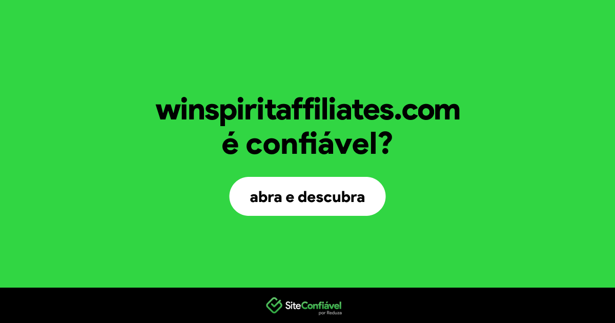 O site winspiritaffiliates.com é confiável?
