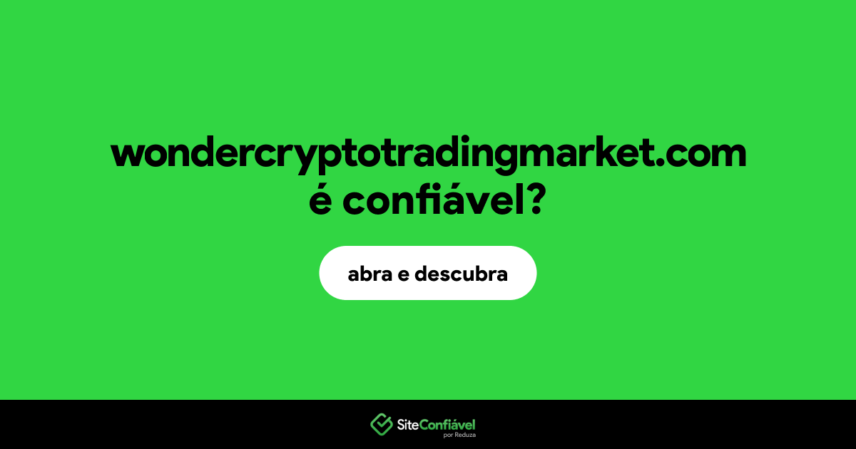 O site wondercryptotradingmarket.com é confiável?