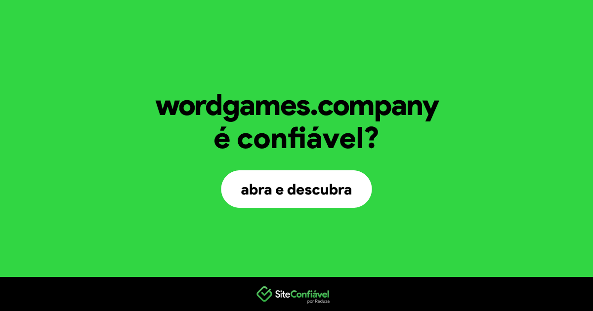 O site wordgames.company é confiável?
