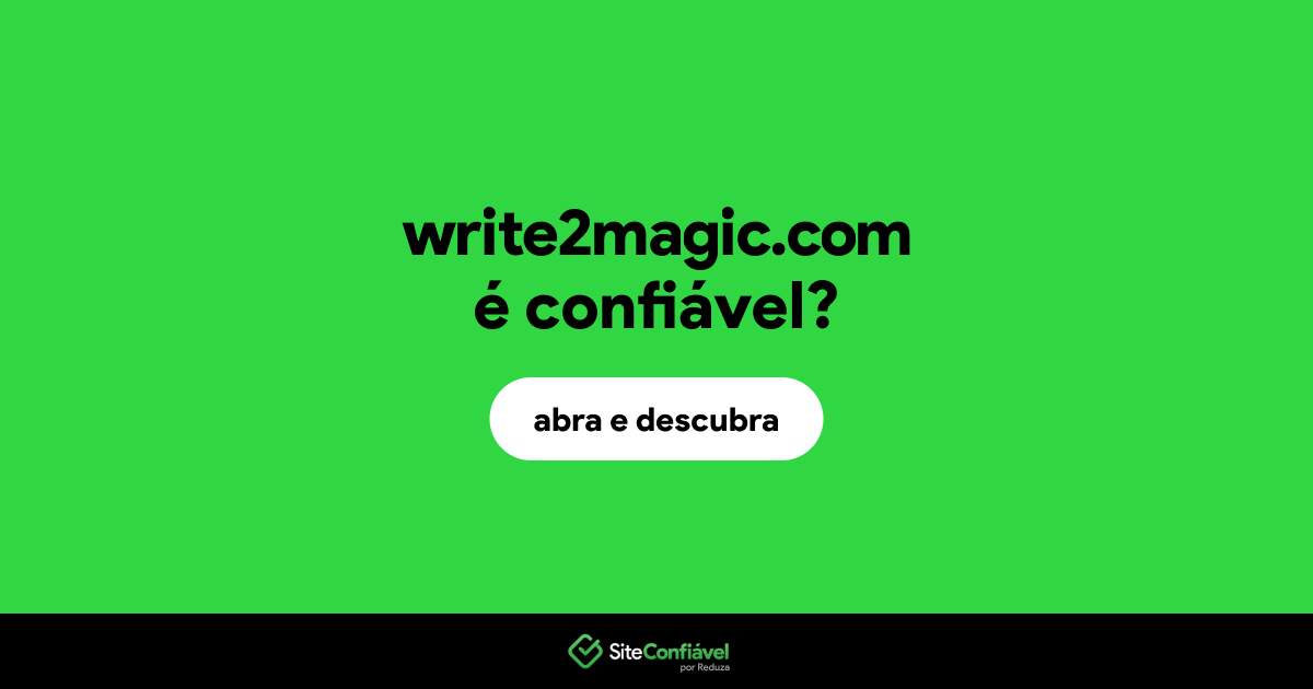 O site write2magic.com é confiável?