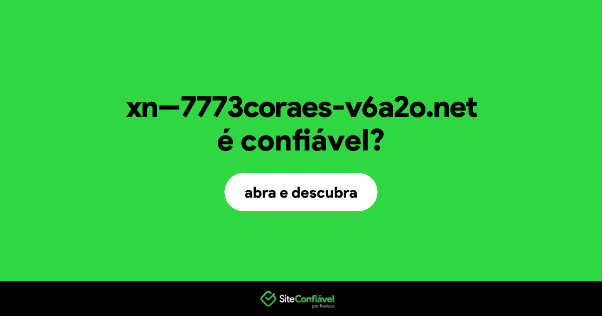 O site xn--7773coraes-v6a2o.net é confiável?