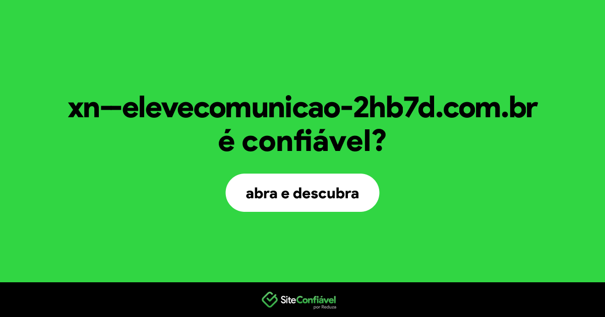 O site xn--elevecomunicao-2hb7d.com.br é confiável?