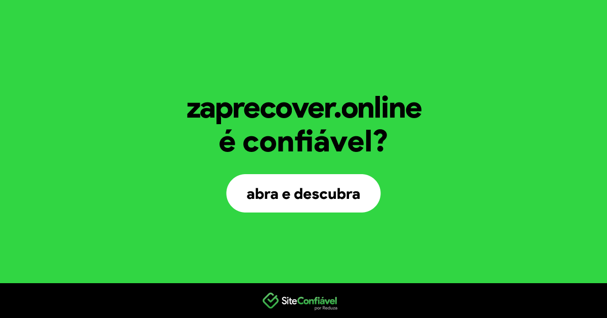 O site zaprecover.online é confiável?