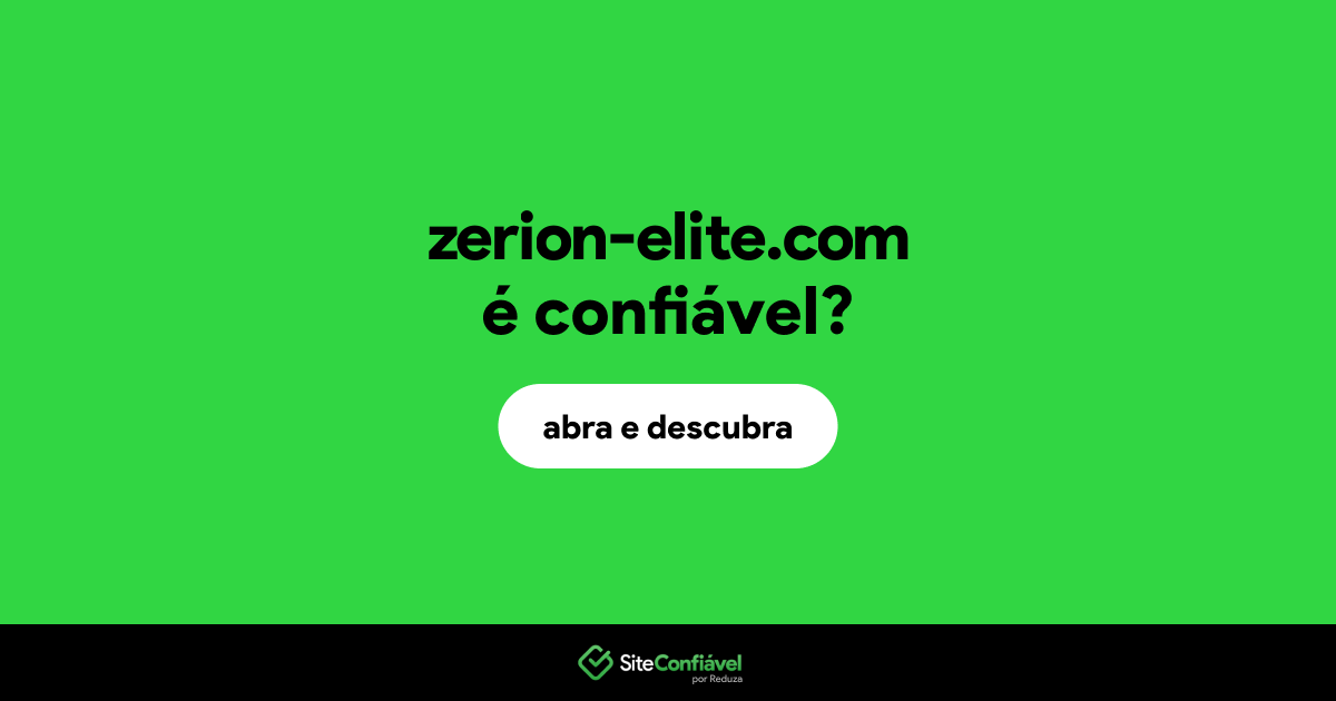 O site zerion-elite.com é confiável?