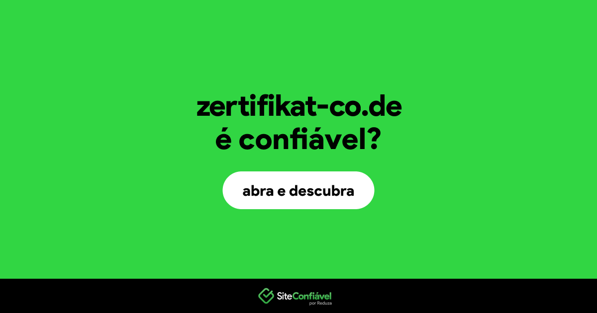 O site zertifikat-co.de é confiável?